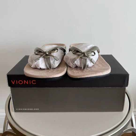 New In Box Vionic Women's Bella II Thong Sandals - Pewter - Picture 4 of 6